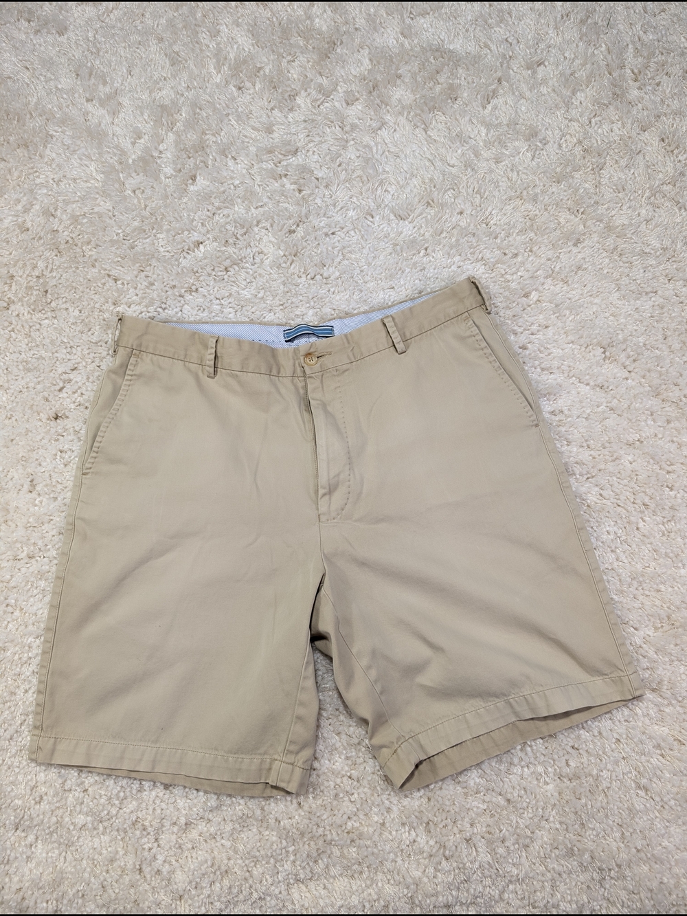 Peter Millar Tan Flat-Front Chino Shorts